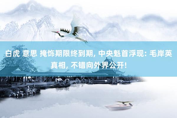 白虎 意思 掩饰期限终到期， 中央魁首浮现: 毛岸英真相， 不错向外界公开!