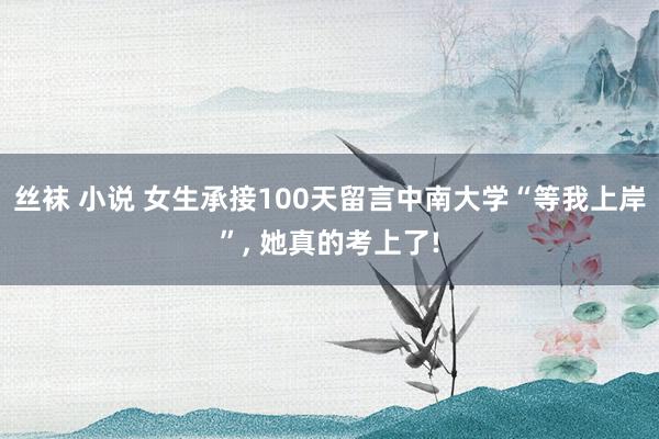 丝袜 小说 女生承接100天留言中南大学“等我上岸”， 她真的考上了!